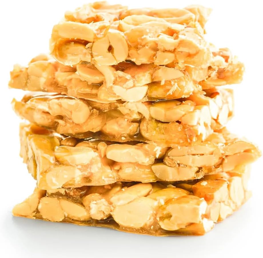 NY Spice Shop Peanut Honey Bars - 1 Pound Roasted Peanut Crunch Candy Bars - Sweet and Salty Snack Squares - Traditional Brittle Style Confection - Honey Coated Nut Bar Pieces