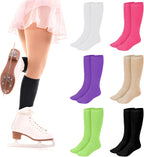 SATINIOR 6 Pairs Ice Skating Socks Roller Skating Socks High Tight Knee Nylon Roller Skate Sock Women Girl