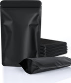 FireKylin 100 Pack Resealable Stand Up Bags,Smell Proof Pouch Sealable Foil Pouch Bags for Packaging (Black, 3.5" x 5.1")