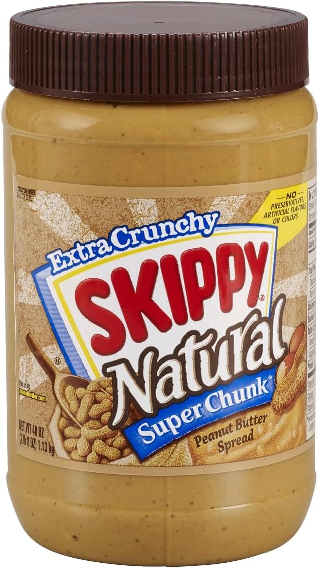 SKIPPY Natural SUPER CHUNK Peanut Butter Spread, 7 g Protein Per Serving, 40 oz.
