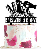 Hairstylist Happy Birthday Cake Topper Barbershop Haircut Birthday Cake Topper Hairdresser Cosmetologist Salon Birthday Party Supplies
