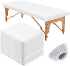 50 Pcs 36" x 85" Disposable Fitted Massage Table Sheets with Elastic, Non Woven Fabric Spa Bed Covers Disposable Bed Sheets for Massage Spa Beauty Salon(White)