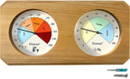 2-in-1 Sauna Thermometer & Hygrometer, Handmade from Canadian Red Cedar Wood, Fahrenheit & Celsius Dual Scale, Easy-Read Comfort Zone Indicator for Home Sauna Room