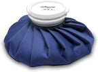 BICAREE Ice Cold Pack Reusable Ice Bags Hot Water Bag for Hot & Cold Therapy and Pain Relief with Cover, No-Leak Elastic Breathable Ice Bag, Size 6" Dark Blue