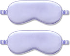 2Pack Silk Sleep Mask,IEKEODI Eye Mask for Sleeping,Elastic Blackout Eye Mask & Blindfold for Full Night's Sleep,Travel and Nap(Purple)