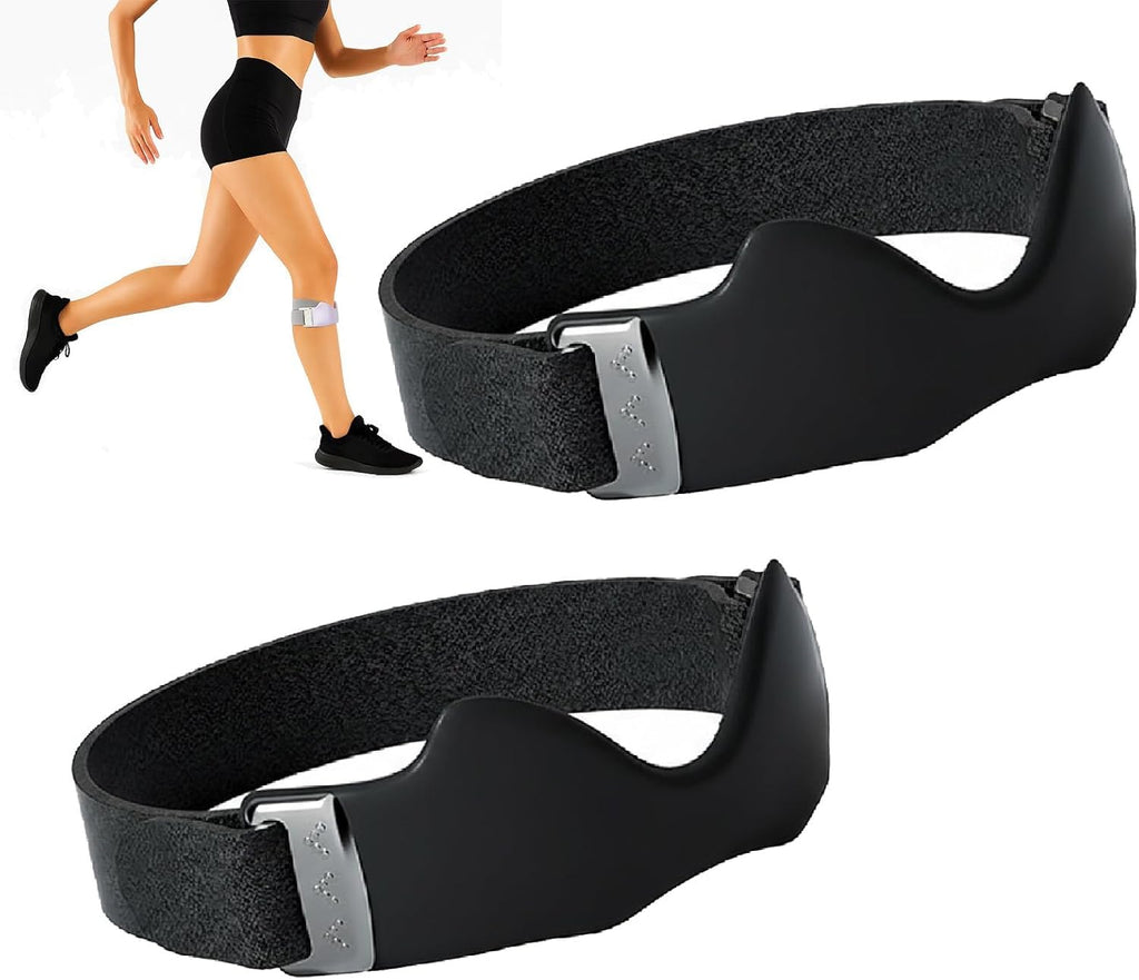 Flexwrap Knee Strap, Flex Wrap Silicone Patellar Tendon Support Strap, Adjustable Patella Support Band, Knee Brace for Men Women Pain Meniscus, Knees Support, Adults Running (Black, 2PCS)