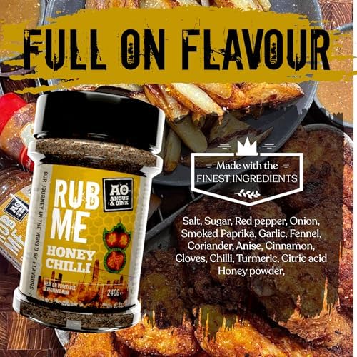 Angus & Oink | Honey Chilli Seasoning | Sweet & Spicy | Perfect for Chicken & Pork | Authentic Chinese Flavour | Gluten-Free & Vegetarian | Oven, Air Fryer & BBQ | 220g