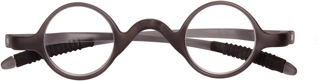 Agstum TR90 Small round eyeglasses retro Reading Glasses Readers 32-30-135 (Grey, +2.00)