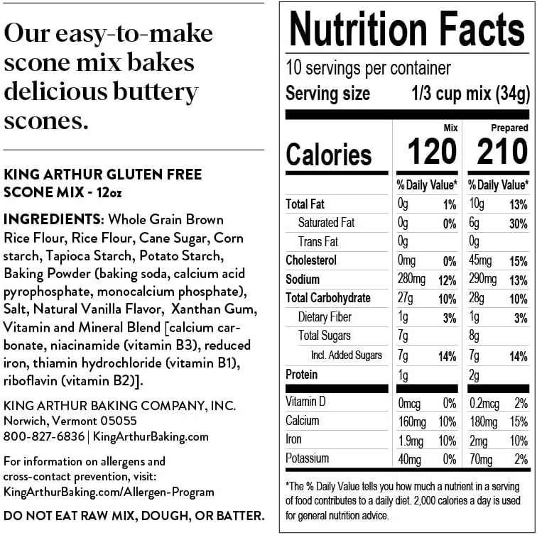 King Arthur Baking Company Gluten-Free Scone Mix 12 oz., Breakfast Mix, Non-GMO
