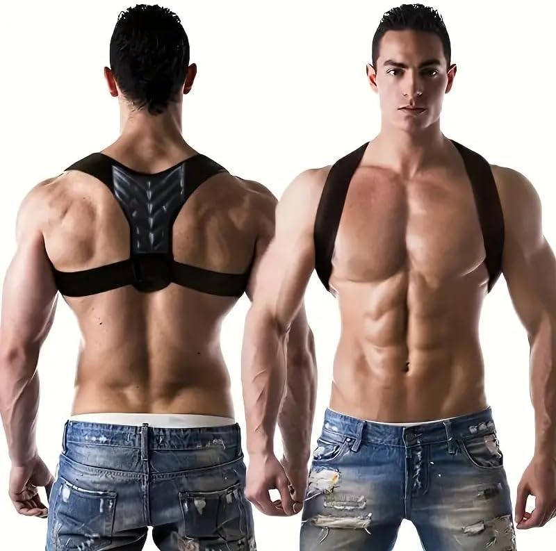 Posture Corrector, Back Brace for Women and Men, Adjustable Back Support, Shoulder Straightener for Improving Hunchback L Black