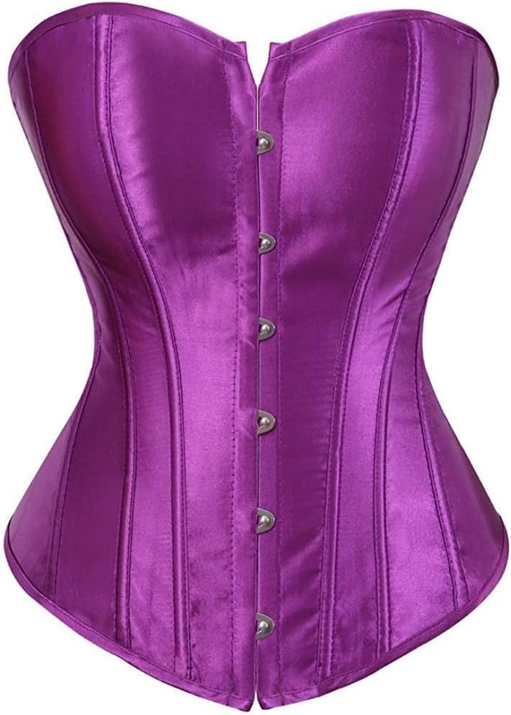 Women's Corsets Top Plus Size Satin Waist Cincher Overbust Bustiers Sexy Push Up Corset XS-7XL