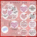36PCS Edible Happy Valentine’s Day Cupcake Toppers Wafer Paper Sweet Love Be Mine Kiss Me Cupcake Picks Valentine’s Cake Decor for Valentine's Day Theme Wedding Party Supplies