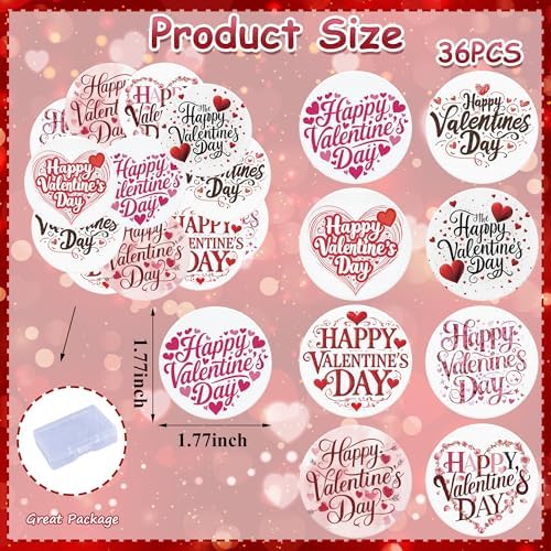 36PCS Edible Happy Valentine’s Day Cupcake Toppers Wafer Paper Sweet Love Be Mine Kiss Me Cupcake Picks Valentine’s Cake Decor for Valentine's Day Theme Wedding Party Supplies