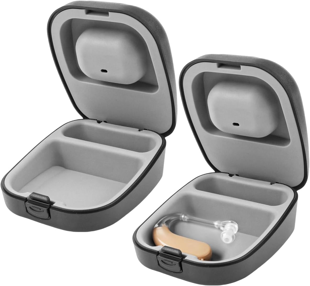 2 Pcs Hearing Aid Case, Waterproof Portable Storage Box, Hard Protective Box for Hearing Aid