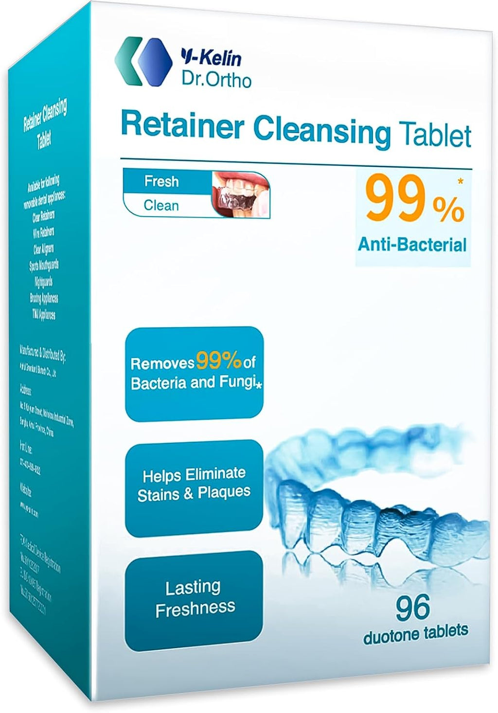 Retainer Cleaner Tablets Invisalign Cleaner Denture Cleaning Tablets,Remove Stains Away,3 Month Nature Supply - Use for Invisible Clear Aligner,Partials Full Dentures,Night Guard,Mouthguard by Y-Kelin