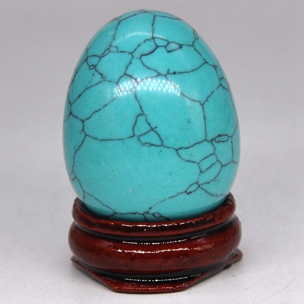 30X40mm Egg Shape Stone Natural Healing Crystal Kegel Massage Accessories Gemstone Reiki Home Decor,Green Turquoise,5 PCS