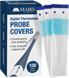 MABIS Disposable Probe Covers for Digital Thermometers, Box of 100, FSA Eligible, Can be Used Orally, Rectally or Under the Arm