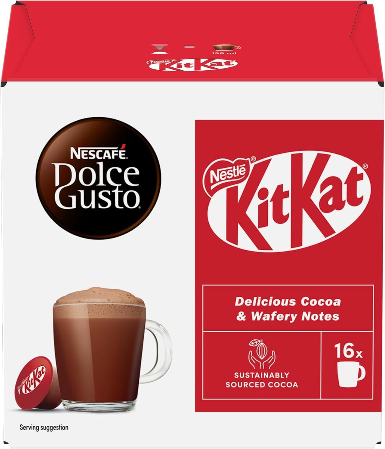 NESCAFÉ Dolce Gusto KitKat Hot Chocolate Coffee Pods x16 (Pack of 1)