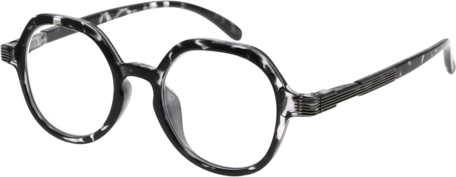 Eyekepper Retro Design Glasses for Women Reading - Vintage Reading Eyeglasses Small Lens Readers Men - Transparent Tortoise +1.50