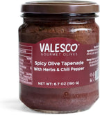VALESCO Spicy Olive Tapenade with Herbs & Chili Pepper - Gourmet Spread for Dips, Bruschetta, and Pasta Dishes (6.7 fl oz)