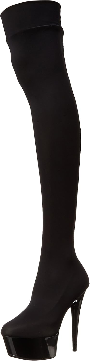 Ellie Shoes Women's 609-Ski Stiletto Stretch Lycra Thigh High Boot