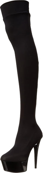 Ellie Shoes Women's 609-Ski Stiletto Stretch Lycra Thigh High Boot