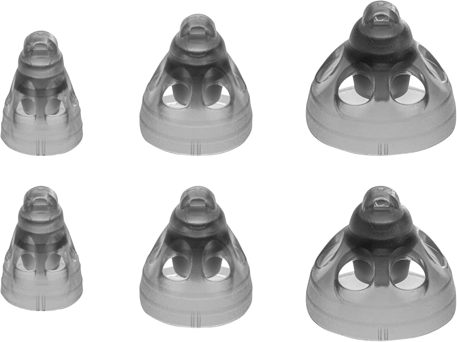 Mixed Phonak Open Smokey Dome Small-Medium-Large Domes, Genuine OEM Switzerland Replacement by Sonova, Hearing Aid Domes for SDS 3.0 Accessories -1 Pack/6 Domes Total