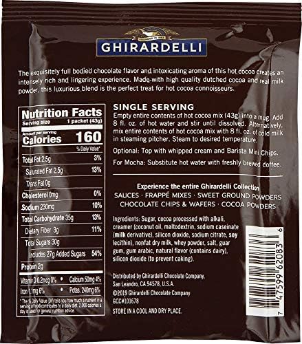 Ghirardelli Premium Indulgence Hot Cocoa Mix, 1.5 oz (Pack of 15)