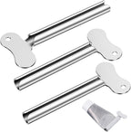 3 PCS Toothpaste Squeezer, Silver Stainless Steels Metal Tube Squeezer Keys Salon Toothpaste Tubes Squeezers Daily Living Tube Squeezing Aids Durable Processing for Paint, Cream, Cosmetic and Hair Dye