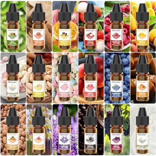 Food Flavoring Oil - Concentrated Candy Flavors, 36 Liquid Lip Gloss Flavoring Oil, Cotton Candy Pineapple Strawberry Flavor Oil for Baking, Cooking, Slime Making, Drinks - 0.25 Fl Oz