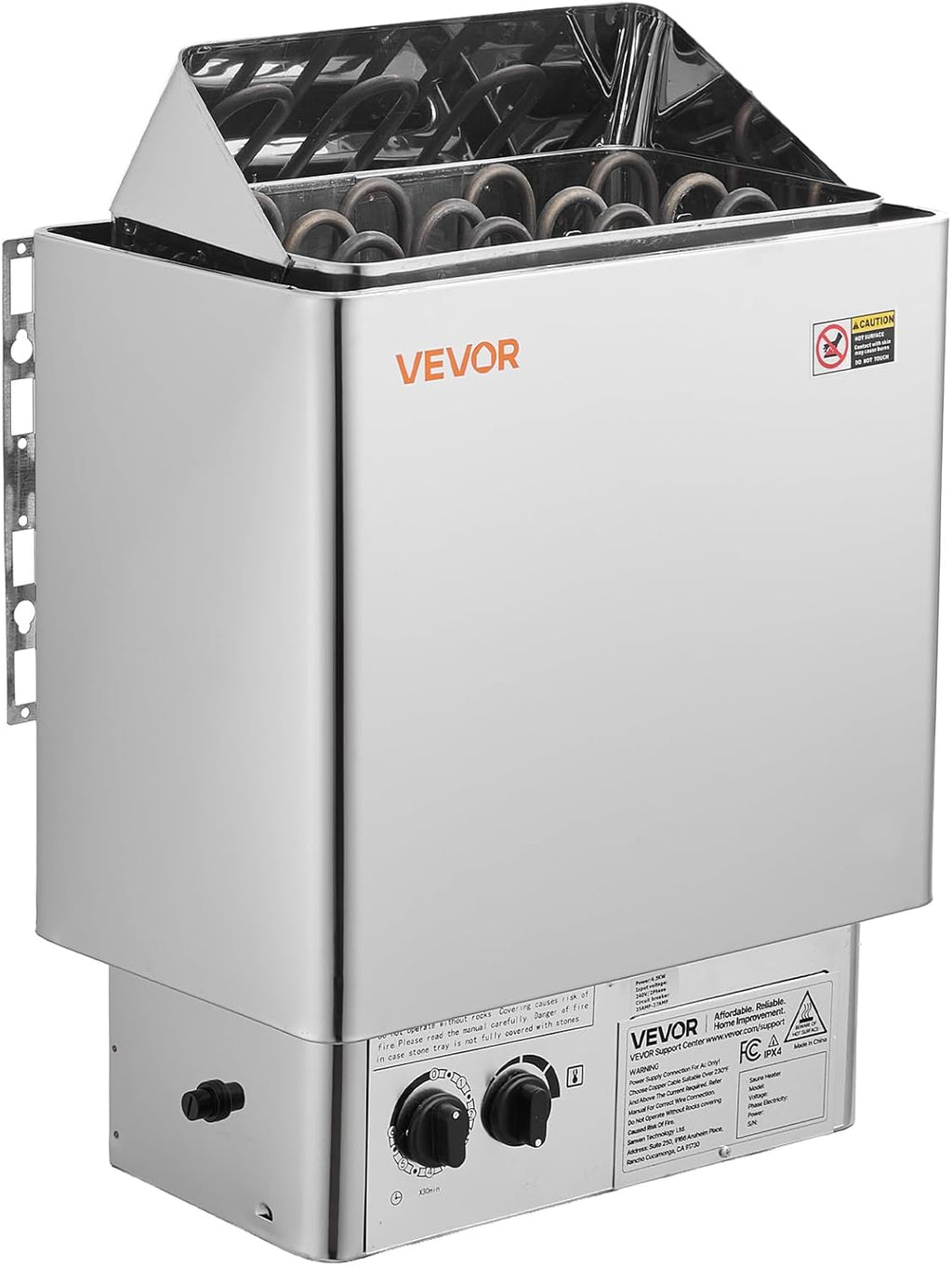 VEVOR Sauna Heater, 6KW 240V Electric Sauna Stove, Dry Steam Bath Saunas Stove with Pre-Drilled Bracket, Fit 176.5 to 317.8 CU.FT Saunas Rooms, Steam Bath Stoves for Home, Commercial, Leisure Venues