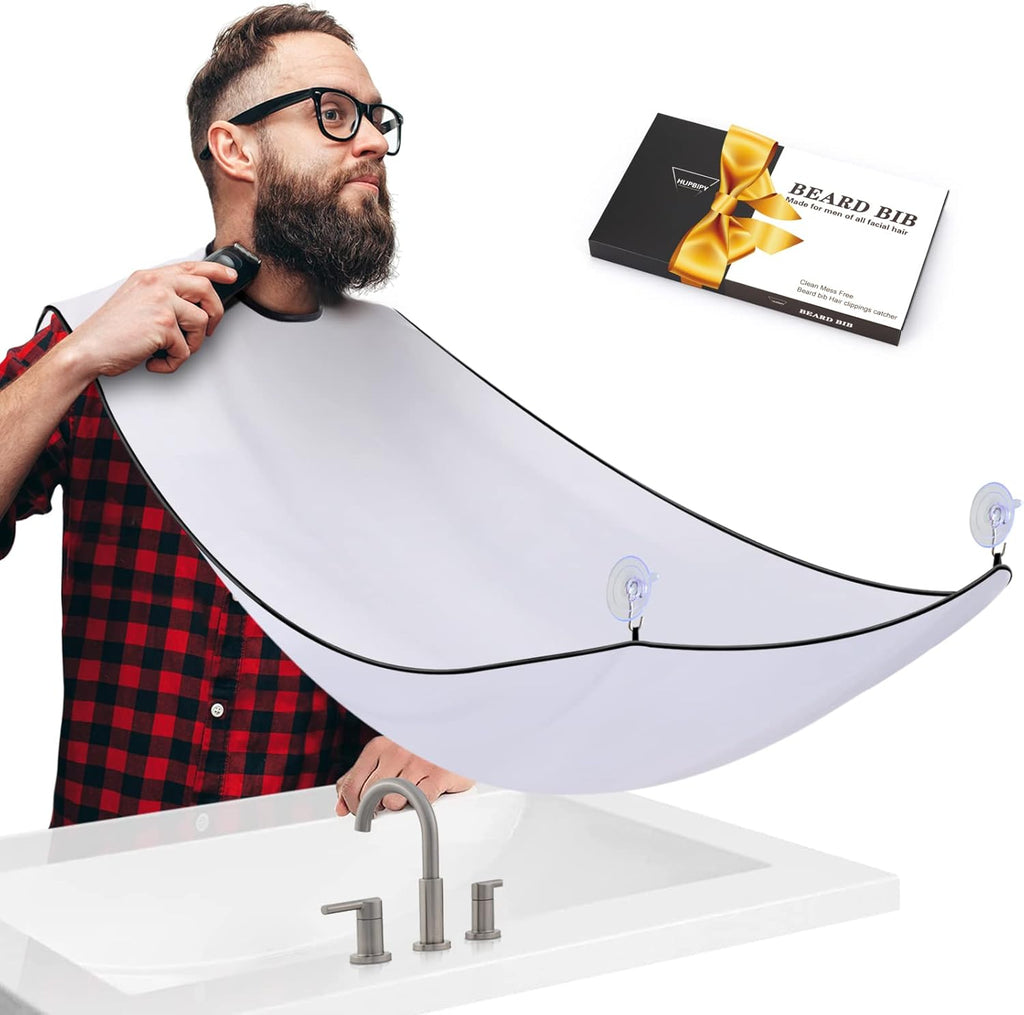 HUPBIPY Beard Bib Apron Hair Catcher for Shaving Non-Stick Shave Cape Grooming Accessories Gifts for Men Husband Father
