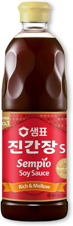 SEMPIO Soy Sauce Jin S - Multi-purpose, Hearty Savory Flavor Enhancer, Authentic Korean Asian Cuisine, Made in Korea. (29.08 fl oz / 860mL, Kosher, Vegan, Non-GMO)