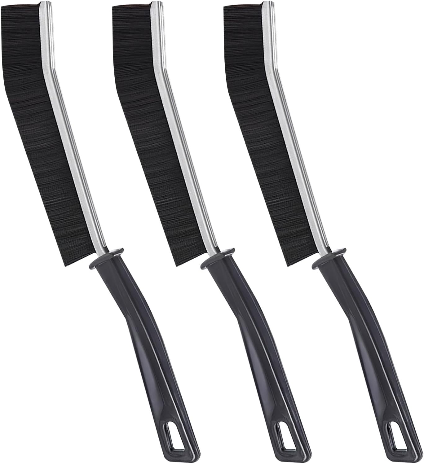 3 Pack Crevice Cleaning Brush with Handle,Hard Bristle Crevice Cleaning Tool,Baseboard Cleaner,Gap Cleaning Tools,Grout Scrub Brush, House Cleaning Supplie for Bathroom,Kitchen