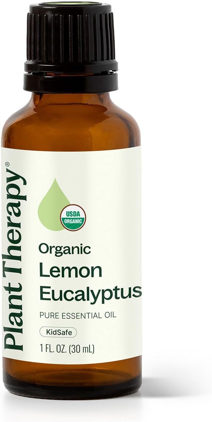 Plant Therapy Organic Lemon Eucalyptus Essential Oil, 30 mL (1 oz), 100% Pure and Undiluted, USDA Certified Organic, Great for Essential Oil Diffusing and DIY Cleaning Solutions