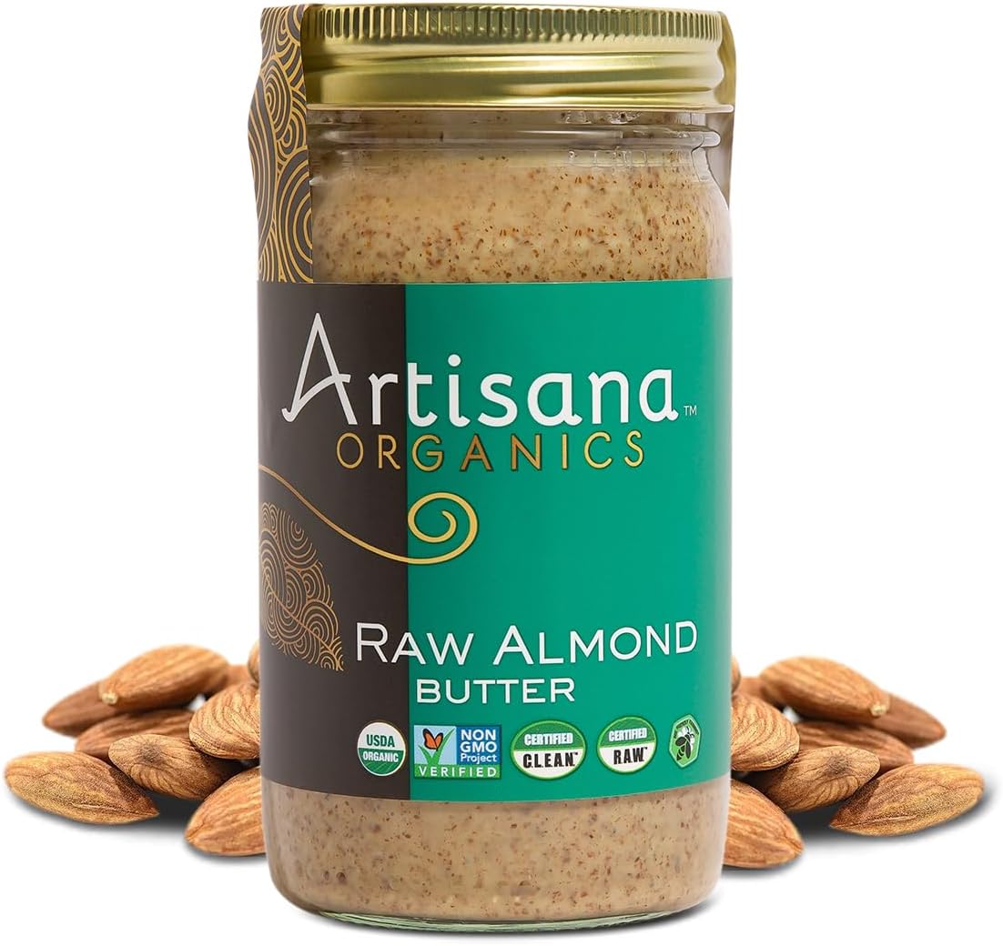 Artisana Organics Raw Almond Butter, 14oz | USDA Organic, No Sugar Added, No Palm Oil, Vegan, Paleo and Keto Friendly, Non GMO