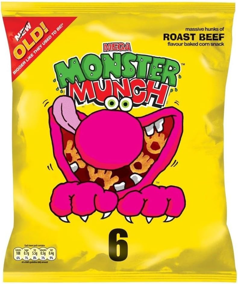Monster Munch Roast Beef Snacks 22g X 6