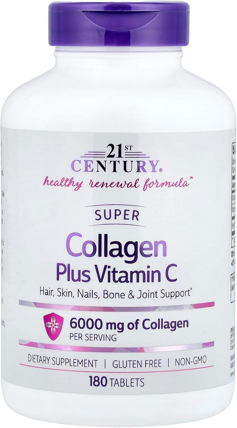 21st Century Super Collagen Plus Vitamin C Tablets, 180 Count