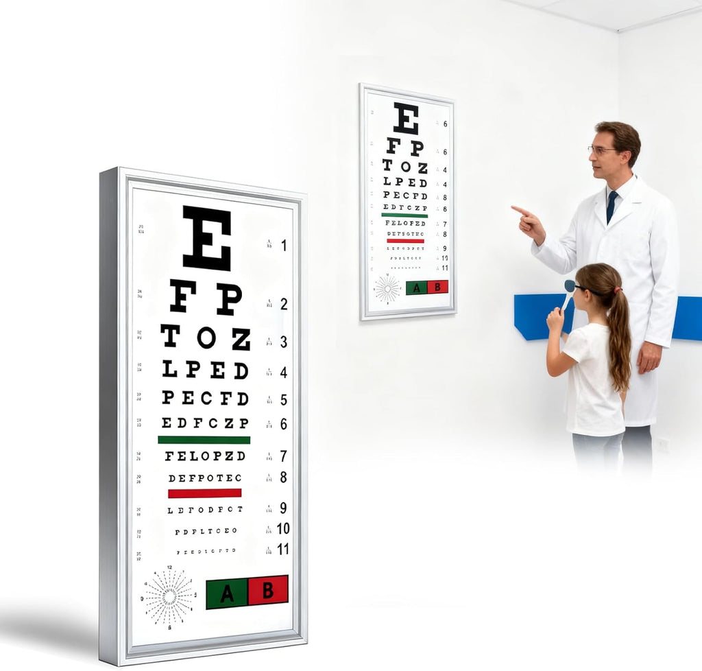 LED Eye Chart Light Box | Eye Exams Charts with Red/Green Sight Mark | Professional Astigmatism Vision Marker for Schools,Optical Shop,Clinics, Home Use