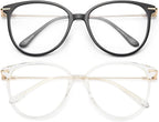 Gaoye Blue Light Blocking Glasses Women/Men, Fashion Cat Eye Fake Eyeglasses UV Ray Filter Computer Gaming Glasses (Black+Transparent)