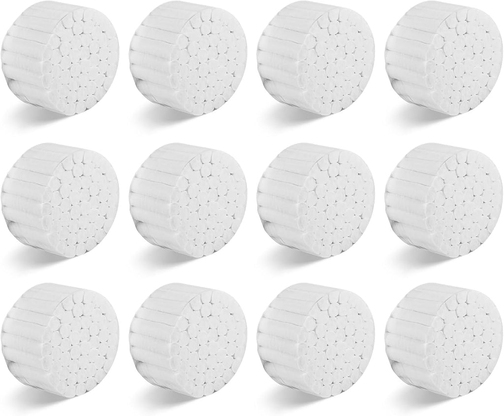 600 Pcs Nose Cotton Plugs, 1.5 Inch Absorbent Dental Cotton Rolls for Mouth Multi-Use Nose Cotton Plugs for Dentist Clinic and Household