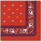 Bonjour Fte THOMAS & FRIENDS Large Red Bandana Napkins | Red Train Birthday Party Supplies for Kids Celebration & Table Setting | Large Disposable Paper Napkins, 24 Pack