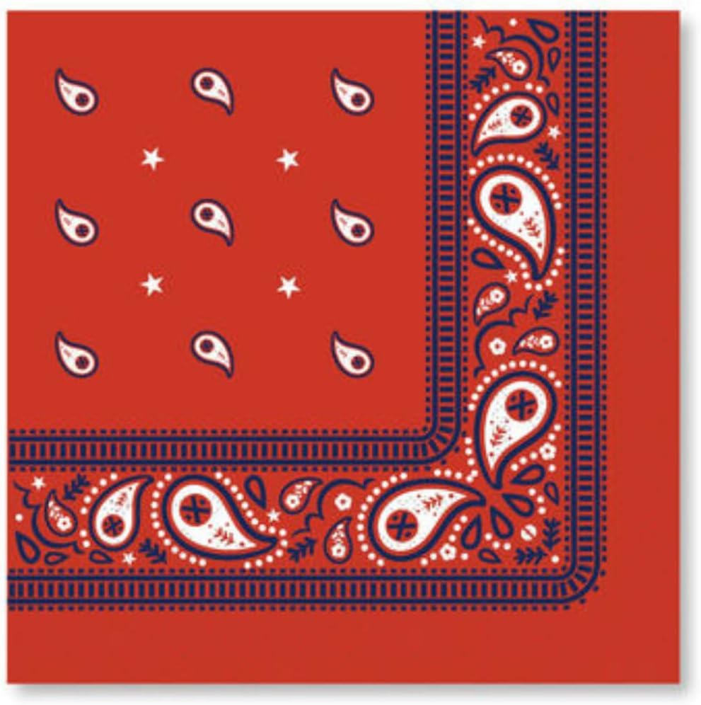 Bonjour Fte THOMAS & FRIENDS Large Red Bandana Napkins | Red Train Birthday Party Supplies for Kids Celebration & Table Setting | Large Disposable Paper Napkins, 24 Pack