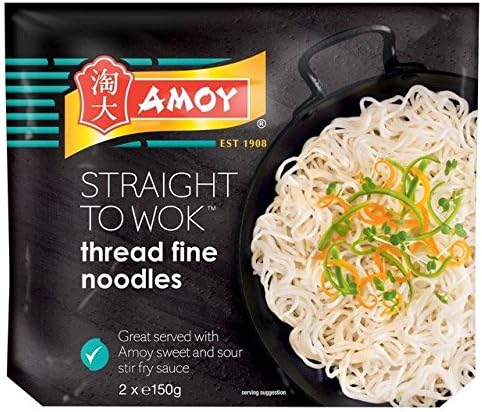 Amoy Straight To Wok Thread Noodles 2 x 150g - Pack of 2