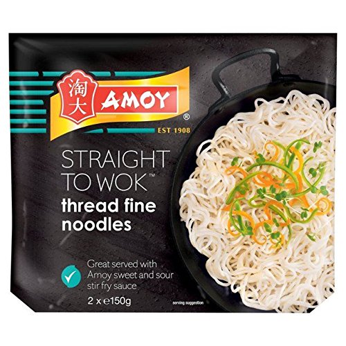 Amoy Straight To Wok Thread Noodles 2 x 150g - Pack of 6