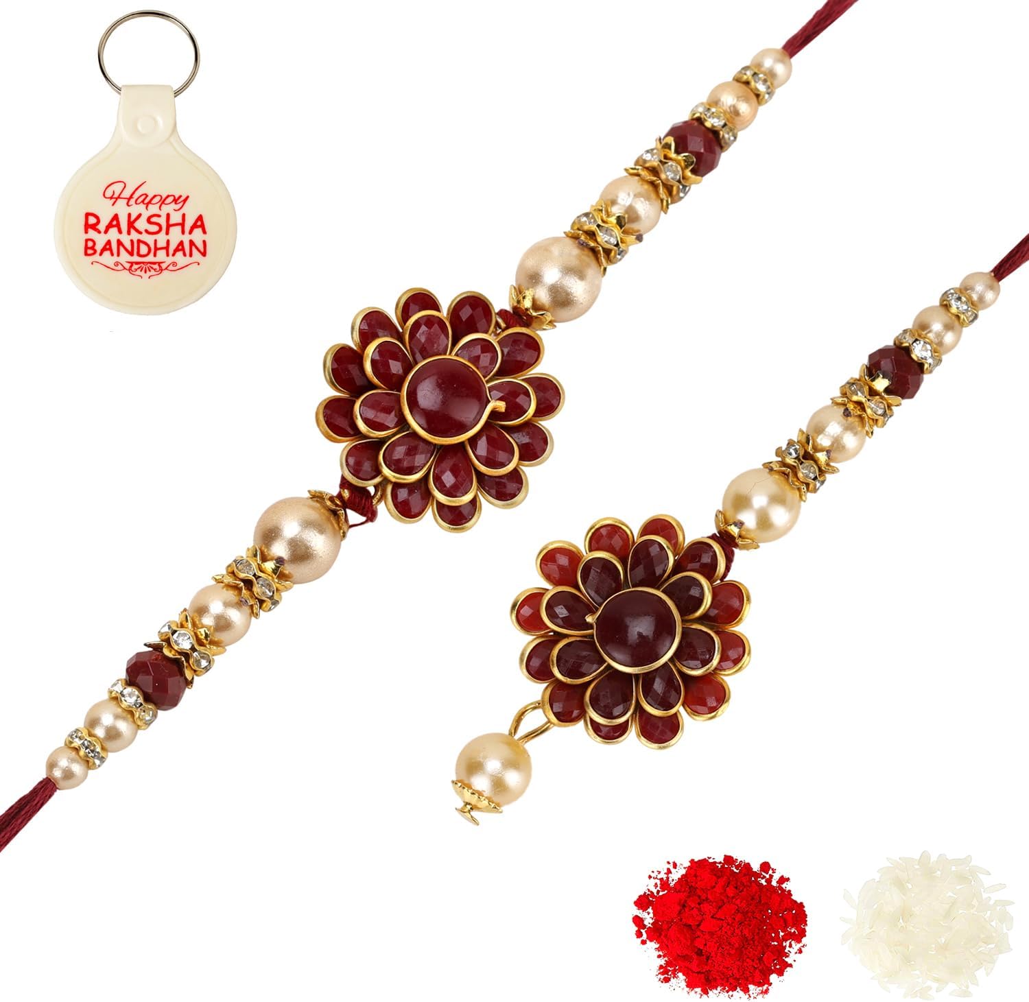 Riddhika Ventures Brother Rakhi with Greeting Card | Rakhi Gifts for Brother, Sister, Bhaiya, Bhabhi for Indian Raksha Bandhan Festival (B2B2K) (B2B2K)