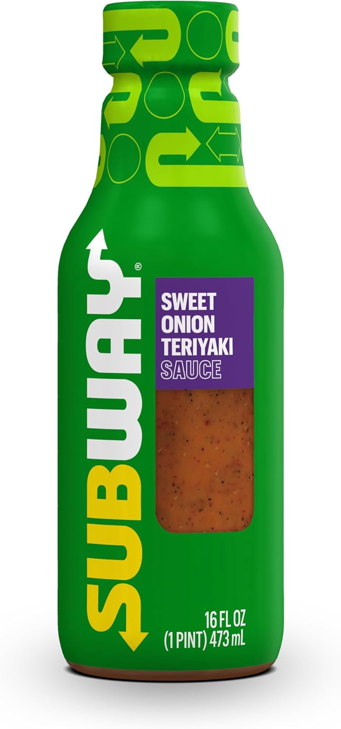 Subway Sweet Onion Teriyaki Sauce, 16 fl. oz., Made with Ginger, Poppyseed and Green Onions, Perfect Chicken Marinade, Glaze, Stir Fry or Hibachi Sauce