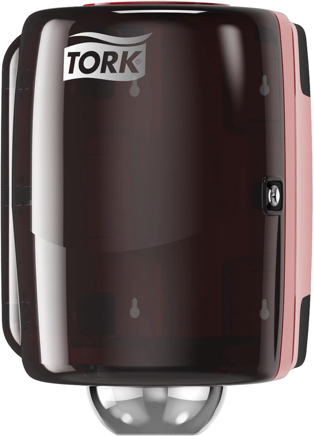 Tork Centerfeed Industrial Paper Towel Dispenser Red and Smoke M2, Single-Sheet Dispensing, Performance Range, 659028