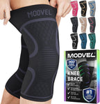 Modvel 2 Pack Knee Brace for Women & Men - Workout Knees Compression Sleeve for Knee Pain Relief Joint Support for ACL, Arthritis, Meniscus Tear Knees Brace for Sports, Rodilleras para Gym Fitness