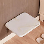Folding Wall-Mounted Shoe Changing Stool, High-End Entrance Hall Foyer Chair, Invisible Bathroom Folding Stool (White)